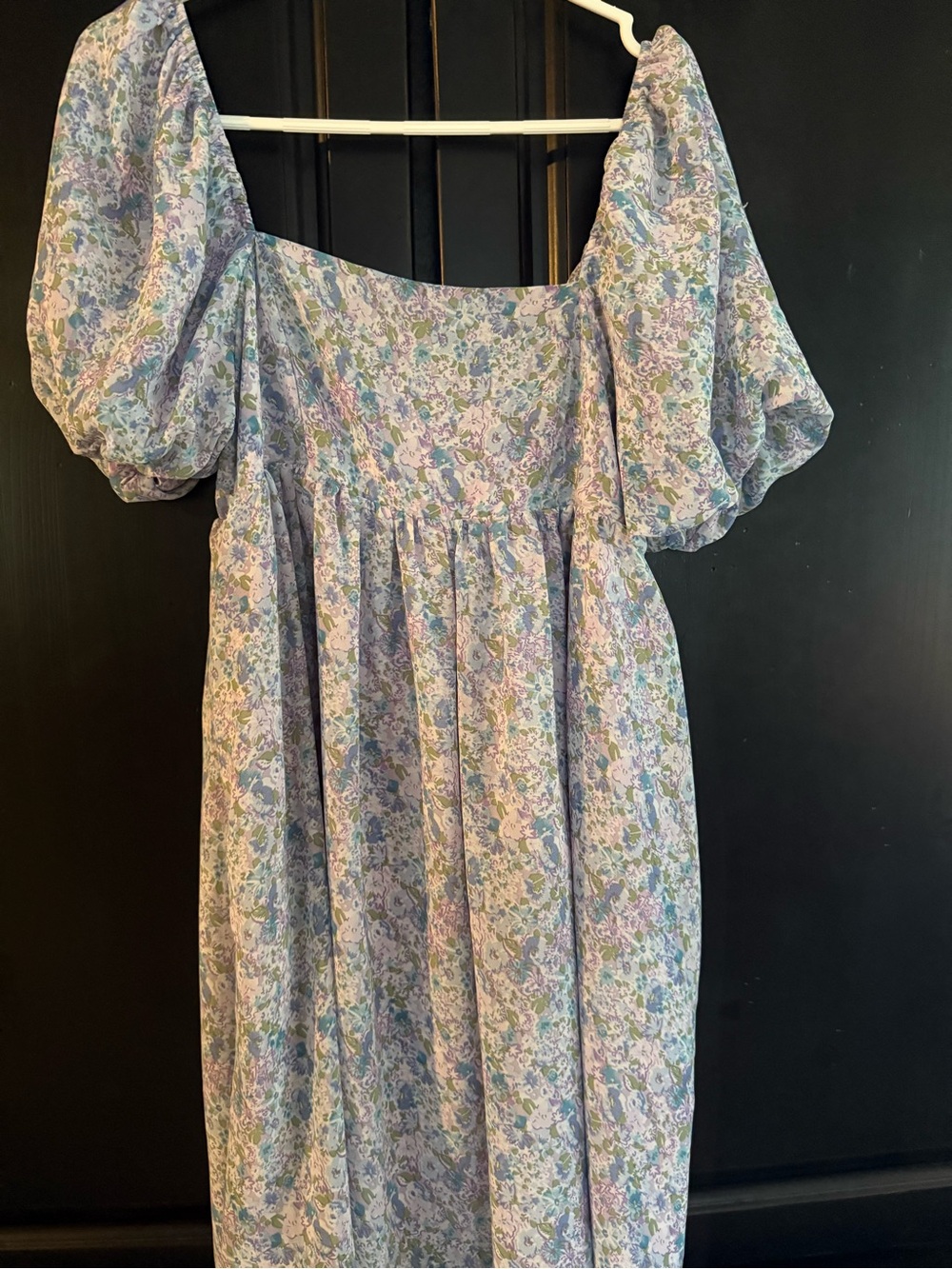 Storia Floral Mini Dress in Lavender and Green